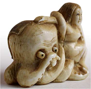 Octopus Diver Girl Netsuke rt