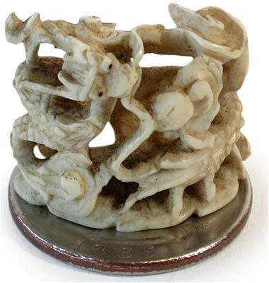 Dragon Chasing Wisdom Pearl Child Netsuke