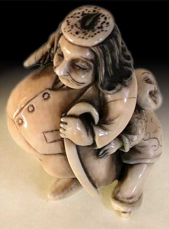 Dutchman and Boy Netsuke