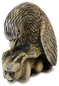 Eagle on Monkey Netsuke
