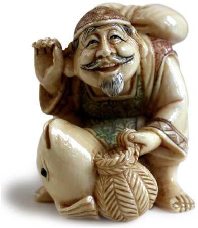 Ebisu Big Fish Netsuke