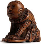Flying Karako Wood Netsuke