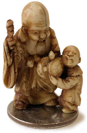 ukurokuju Boy Netsuke