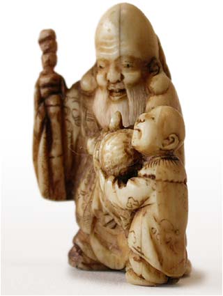 ukurokuju Boy Netsuke lt