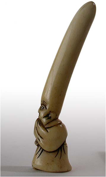 Phallic Head Fukurokuju Netsuke