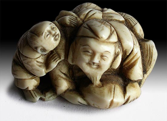 Ebisu  and Boy Netsuke