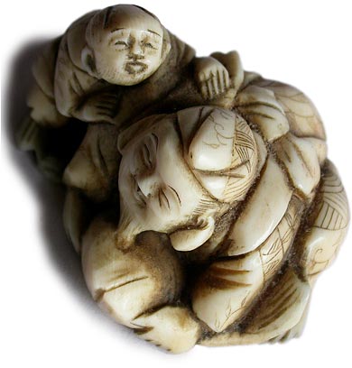 Antler Ebisu Netsuke