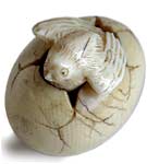 Hatching Bird Egg Netsuke