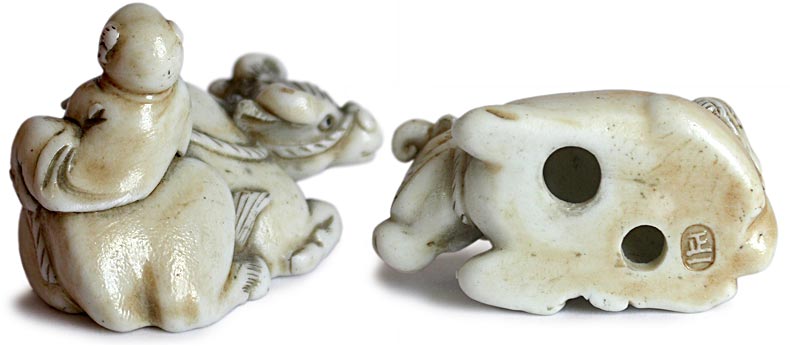 Cowherd Pocelain Netsuke