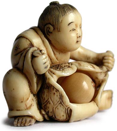 Benkei Stealing Bell Netsuke  rt