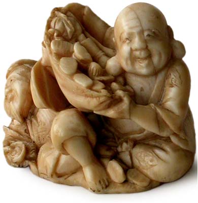 Hotei Daikoku netsuke