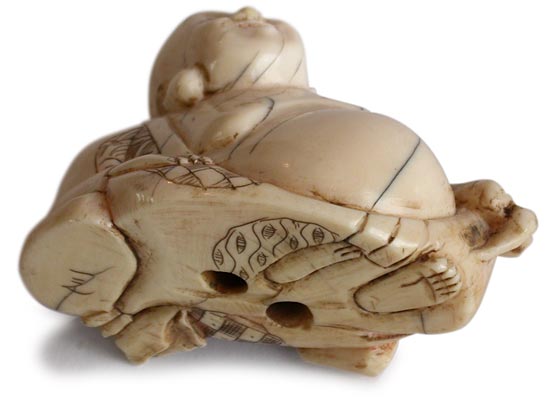 Hotei Netsuke Sig Isshi