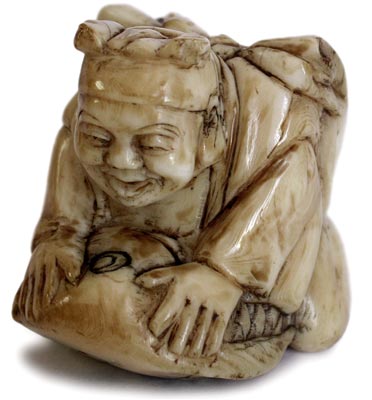 Ebisu Catching Fish Netsuke