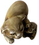 Puppy Playing Frog Netsuke