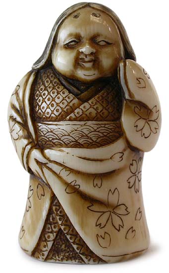 Okame Ivory Netsuke Hogyoku