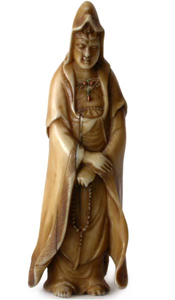 Kannon Bosatsu Ivory Netsuke 