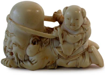 Karako On Fukurokuju Netsuke