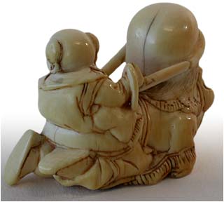 Karako On Fukurokuju Netsuke back