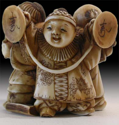 Three Karako Netsuke