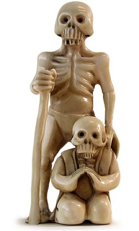 Two Walking Skeletons Netsuke