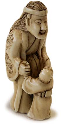 Kid helps Blind Netsuke