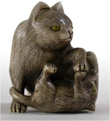 Cat and Kitten  Netsuke