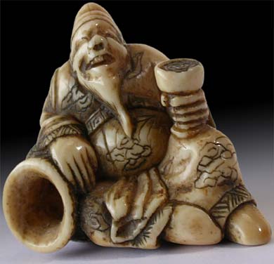 Poet Ri Haku Netsuke
