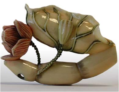 Lotus Born Karako Netsuke  rt