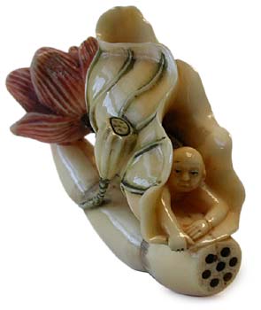 Lotus Born Karako Netsuke