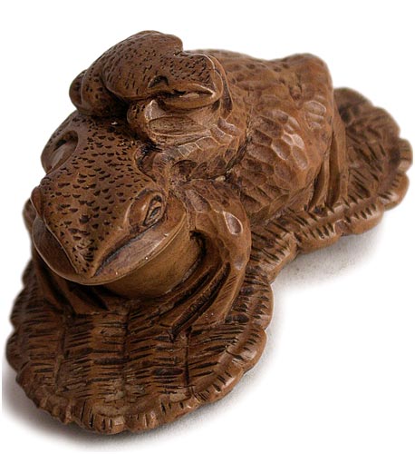 Frogs on Sandal Netsuke