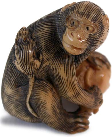 Monkey Rat Catcher Netsuke