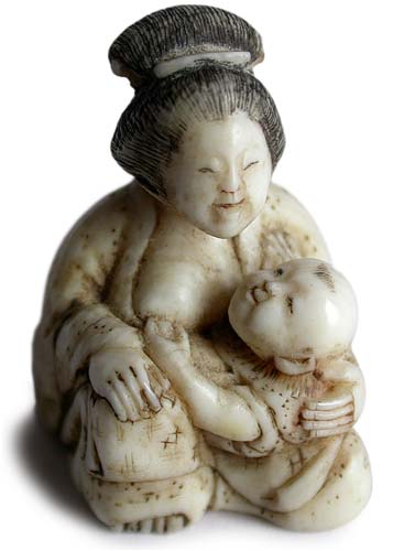 Mother Child Netsuke