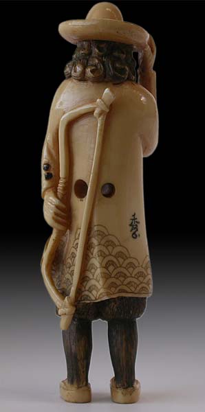 Dutchman Hunter Netsuke Signed Shugyoku