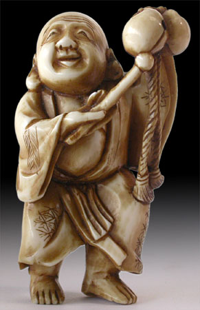 Monk Mokugyo Netsuke