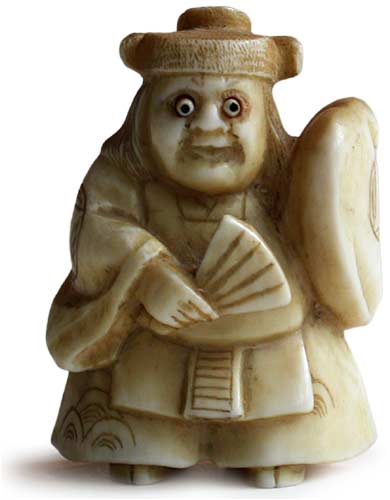 Noh Actor Trick Netsuke