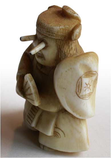 Eyes Popping Noh Actor Trick Netsuke 