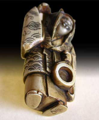 Mask Oni Antique Netsuke Signed Masayuki