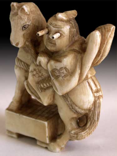 Eye Popping Trick Netsuke