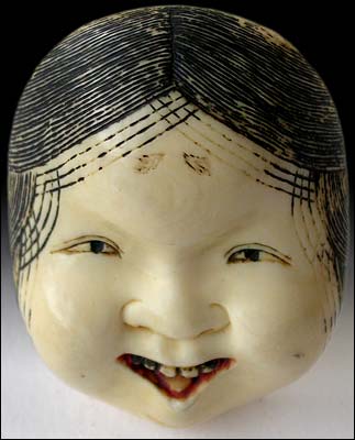 Goddess of Mirth Mask Netsuke