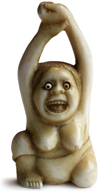 Okame Rising Netsuke