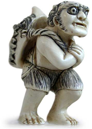 Oni with Big Oni Mask Netsuke 