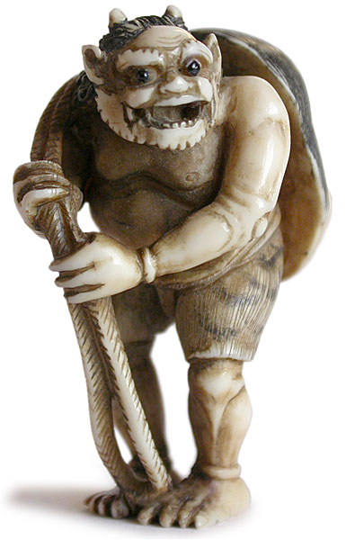 Oni Okame Netsuke