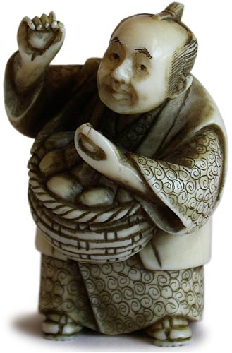 Peddler Netsuke by Meido
