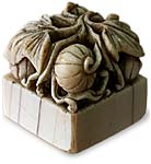 Antique Japanese Carved Pumpkin Patch Seal Netsuke