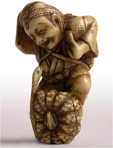 Pumpkin Farmer Netsuke