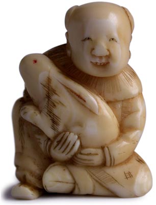 Karako Rabbit Netsuke