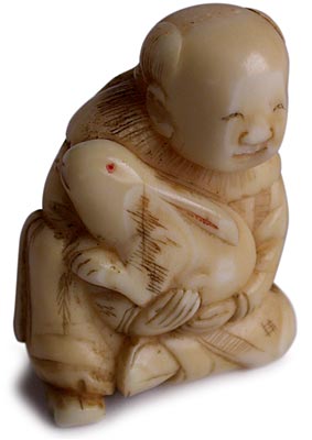 Karako Rabbit Netsuke rt