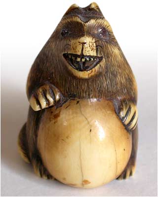 Drunken Badger Netsuke