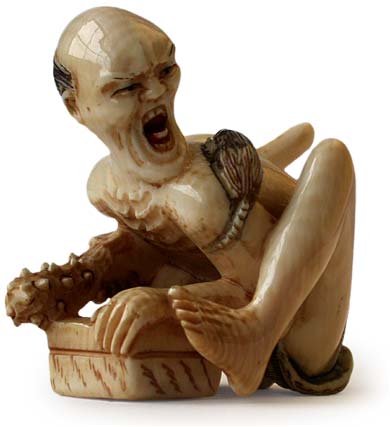 Rat Catcher Ivory Netsuke Signed Koshin