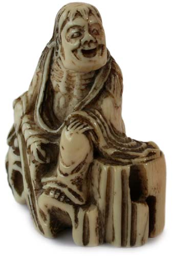 Happy Sennin on Rock Netsuke